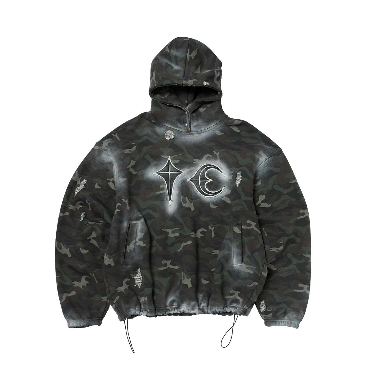 Sprayed Camoflage Rock Hoodie