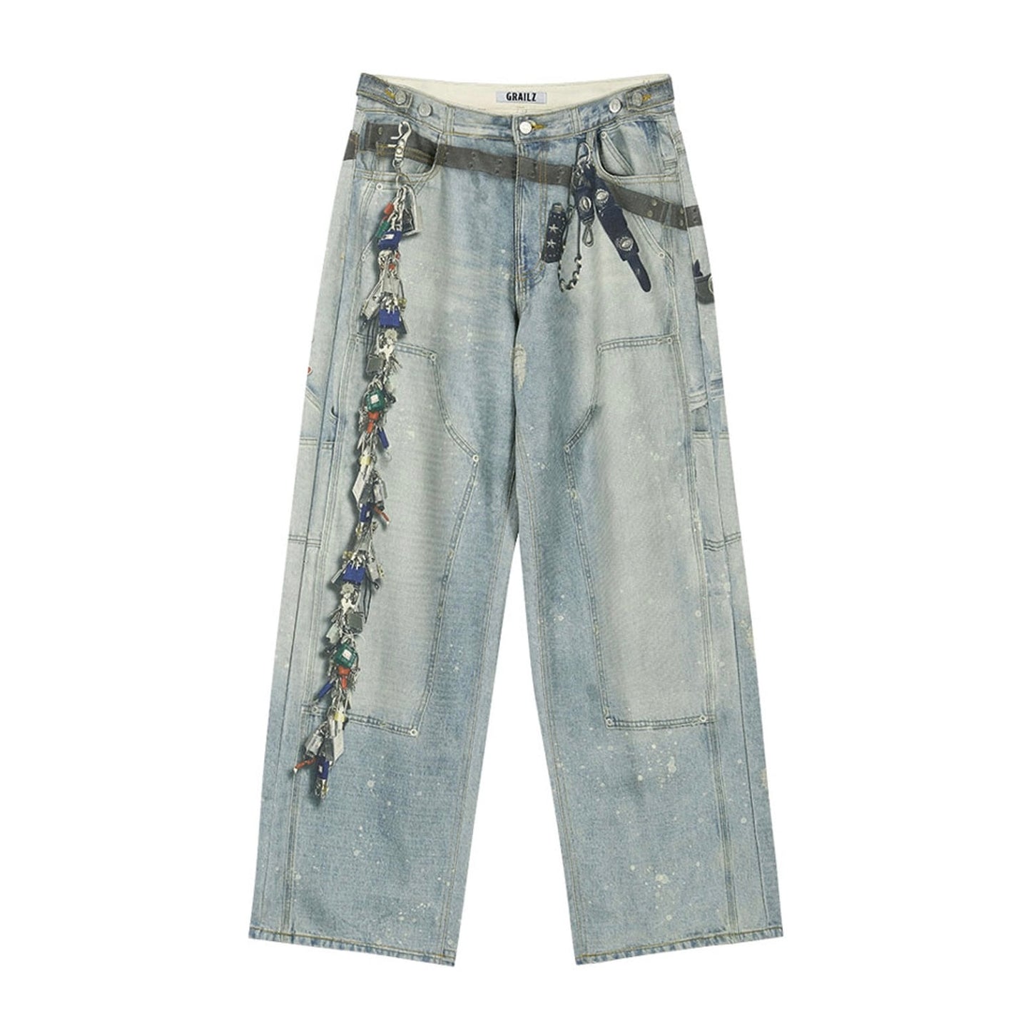 KEY CHAIN ILLUSION DENIM PANTS