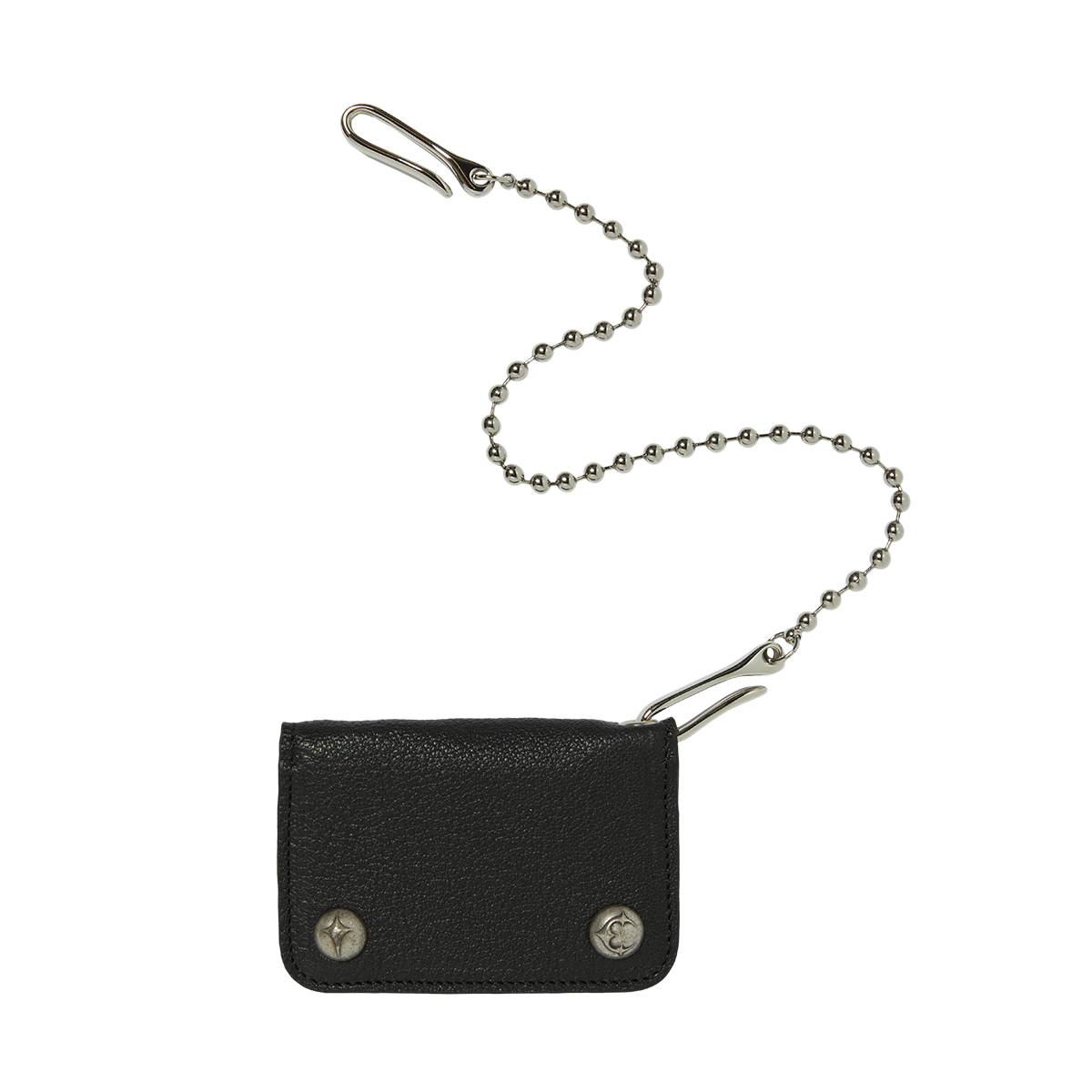TC BALL CHAIN LEATHER CARD CASE - BLACK