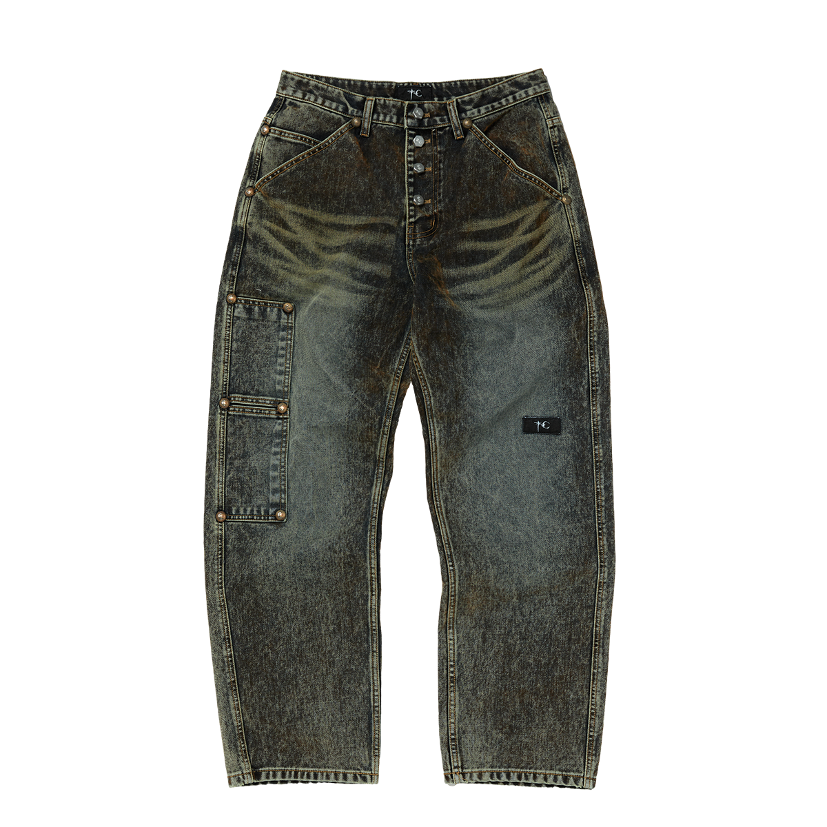 IRON FADED DENIM PANTS