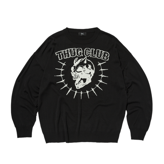 TC RIDING SKULL KNIT SWEATER - BLACK
