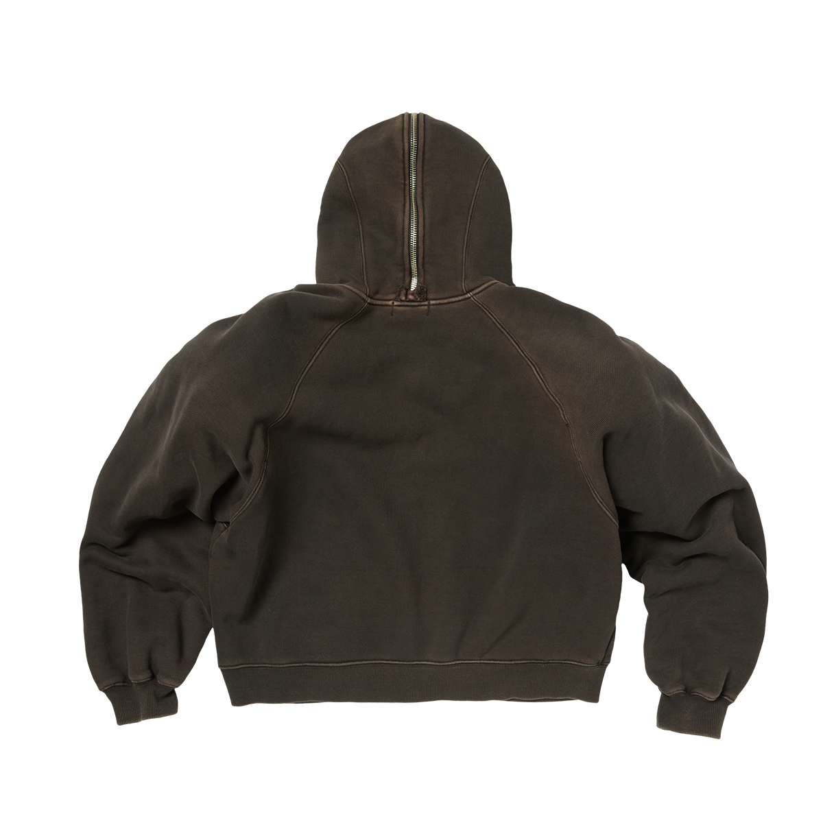 BULK SHOULDER GLADIATOR ZIP-UP HOODIE - BLACK