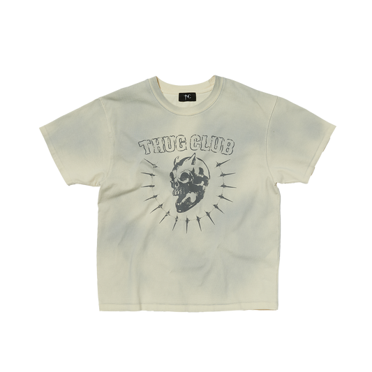 VINTAGE RIDING SKULL T-SHIRT - WHITE