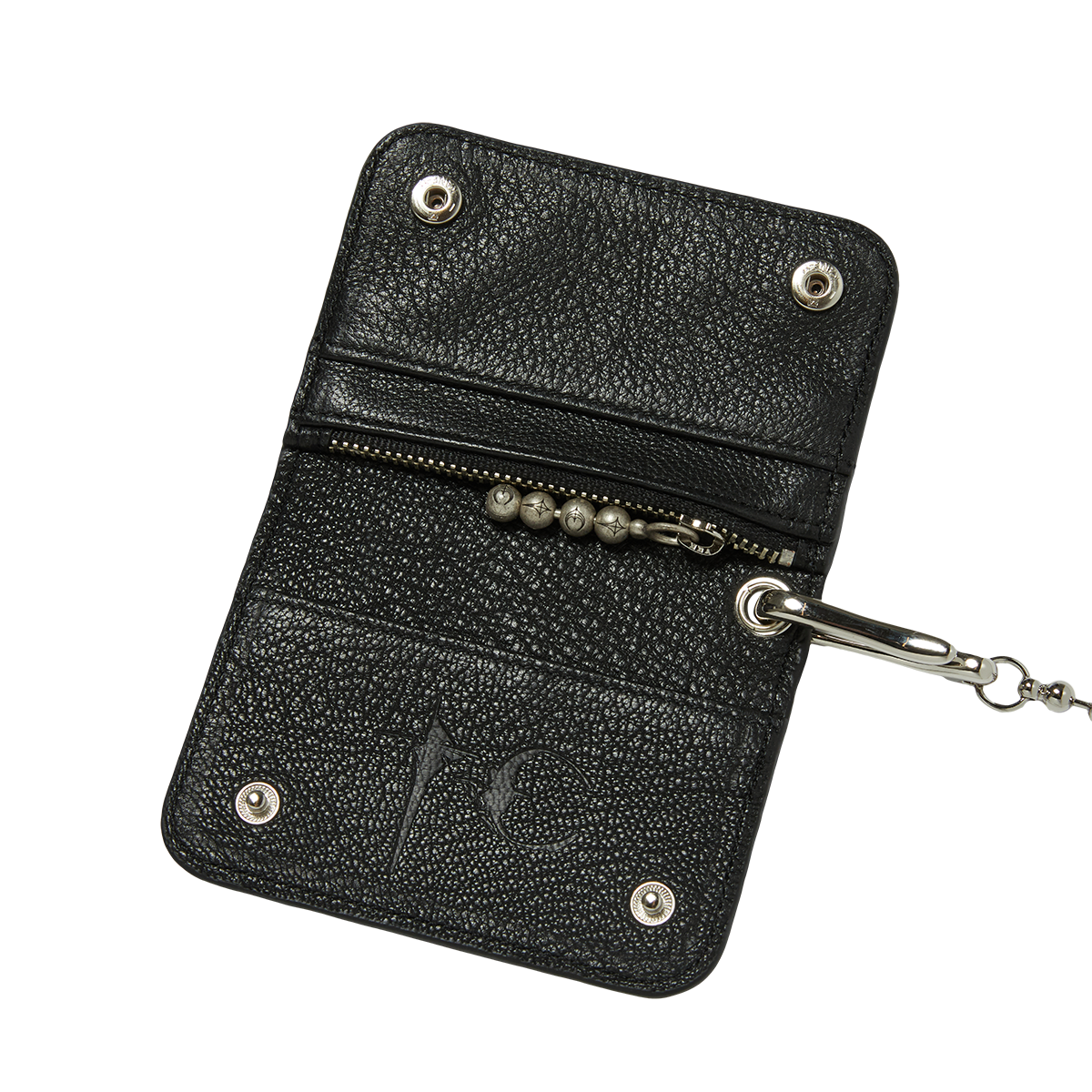 TC BALL CHAIN LEATHER CARD CASE - BLACK