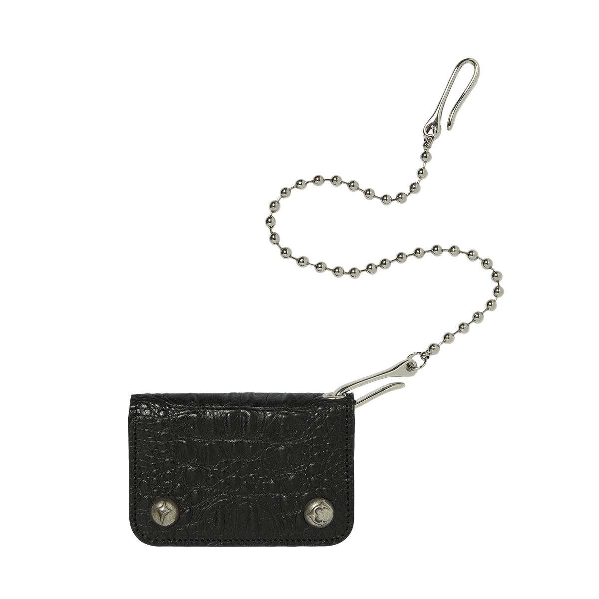 TC BALL CHAIN LEATHER CARD CASE - BLACK