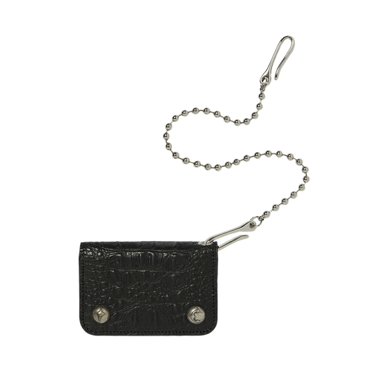 TC BALL CHAIN LEATHER CARD CASE - Crocodile