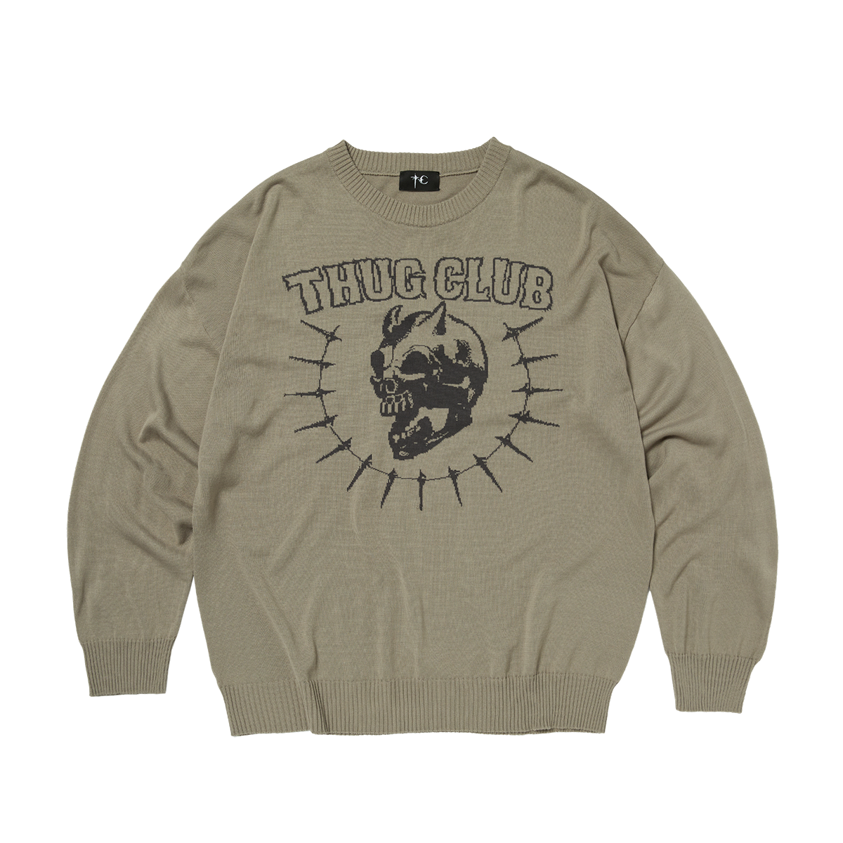 TC RIDING SKULL KNIT SWEATER - BEIGE