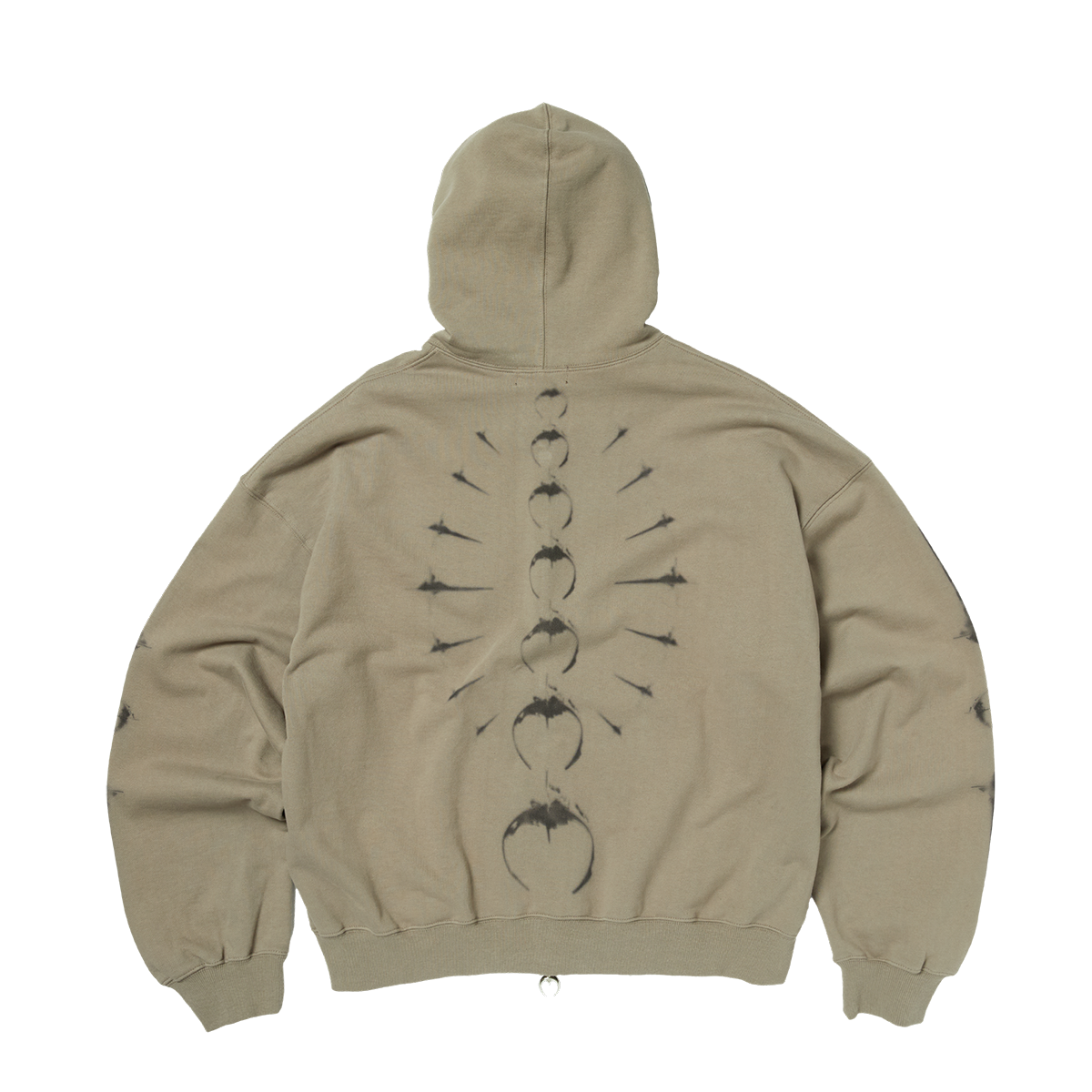 TC RIBCAGE ZIP-UP HOODIE - BEIGE