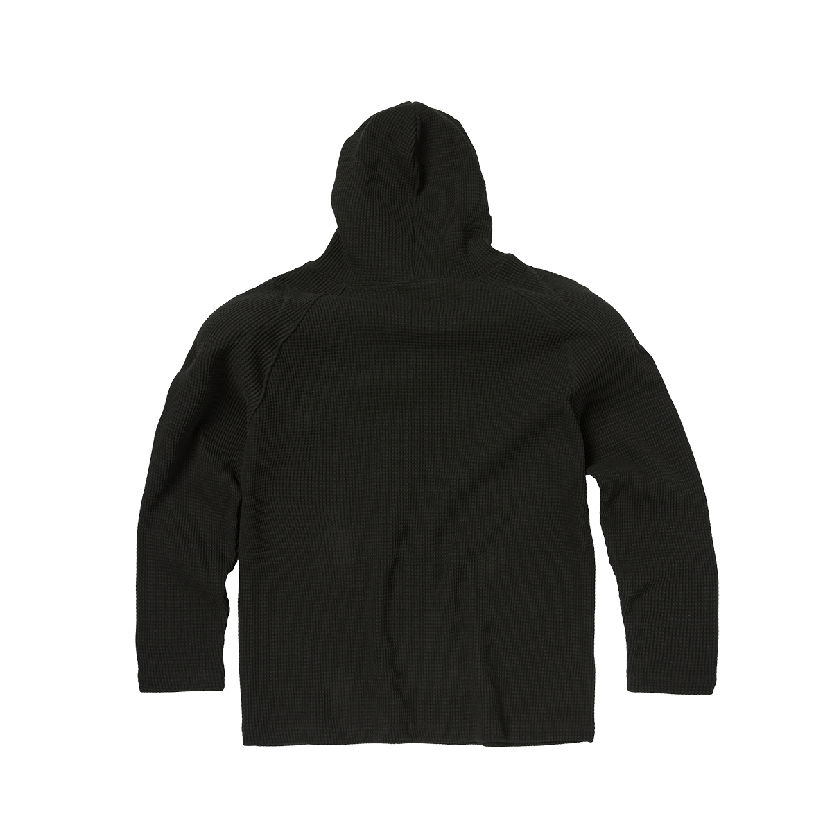 BULK SHOULDER WAFFLE HOODIE - BLACK