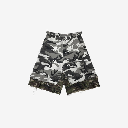 Layered Skirt Camo Cargo Shorts Multi Camo