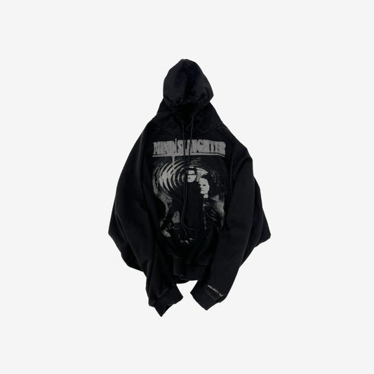 Mind Slaughter Vintage Washeed Hoodie Black