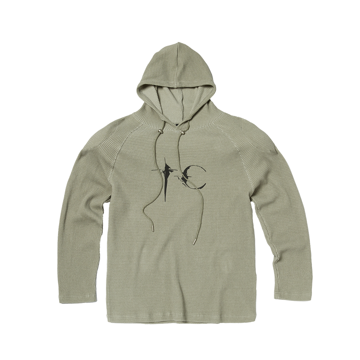 BULK SHOULDER WAFFLE HOODIE - BEIGE