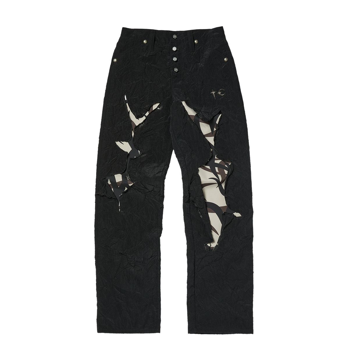 BURNT TRIBAL CAMO PANTS - BLACK