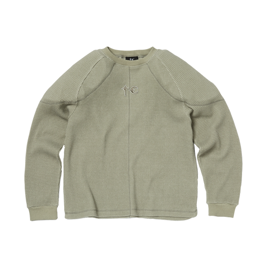 BULK SHOULDER WAFFLE LONG SLEEVE - BEIGE